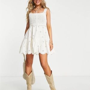 NWT ASOS crochet babydoll mini sundress